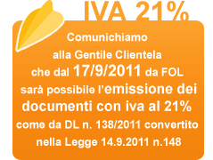 fatturazione con iva al 21%